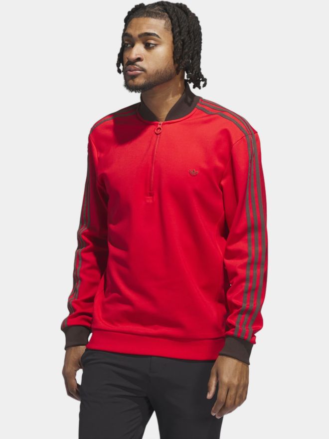adidas Golf Originals F 3 Str 1/4 Zip Stretch Midlayer rot