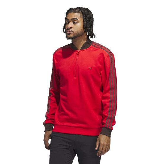 adidas Golf Originals F 3 Str 1/4 Zip Stretch Midlayer rot