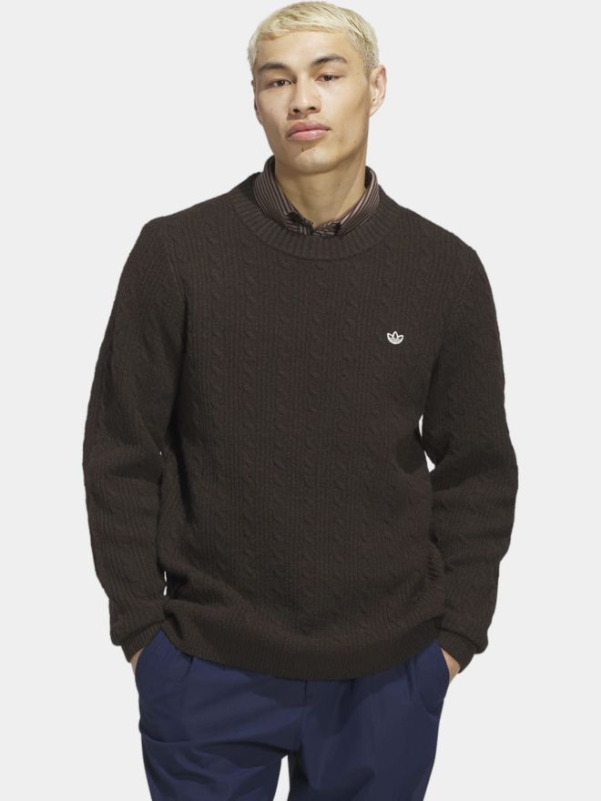 adidas Golf Originals MR Nvlty Swtr Pullover Strick dunkelbraun