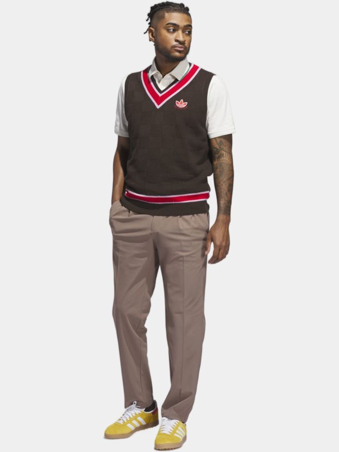 adidas Golf Originals MR Knit Vest Pullunder Strick dunkelbraun