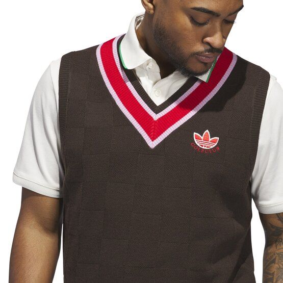 adidas Golf Originals MR Knit Vest Pullunder Strick dunkelbraun