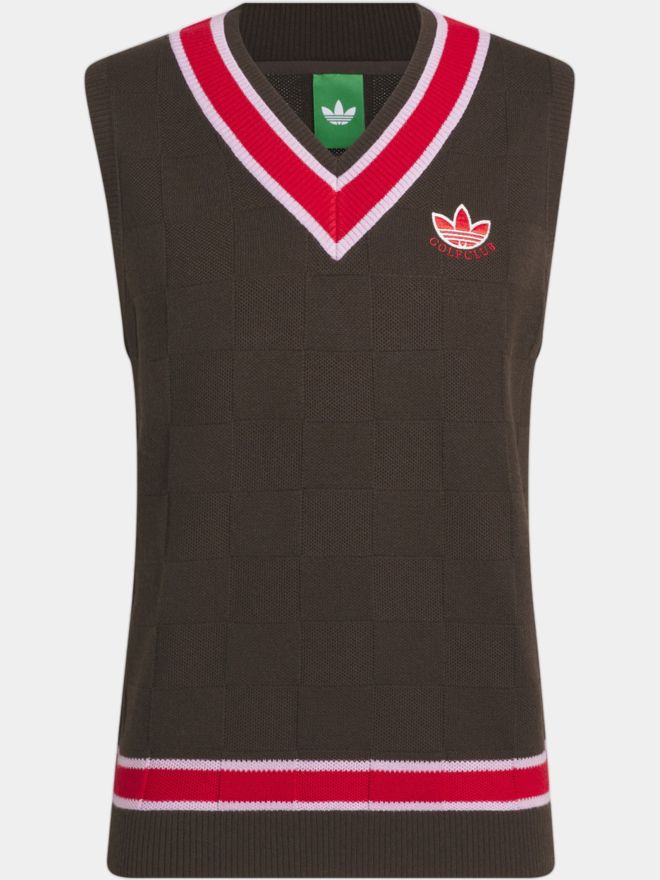 adidas Golf Originals MR Knit Vest Pullunder Strick dunkelbraun
