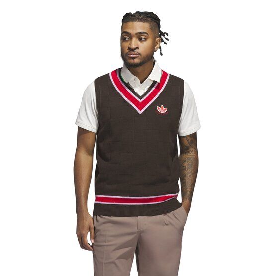 adidas Golf Originals MR Knit Vest Pullunder Strick dunkelbraun