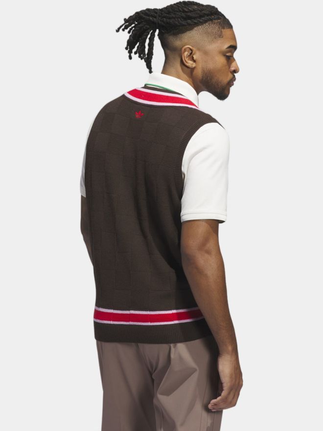 adidas Golf Originals MR Knit Vest Pullunder Strick dunkelbraun