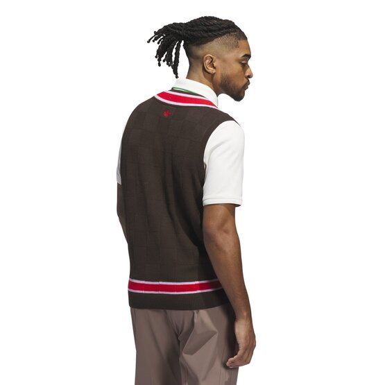 adidas Golf Originals MR Knit Vest Pullunder Strick dunkelbraun