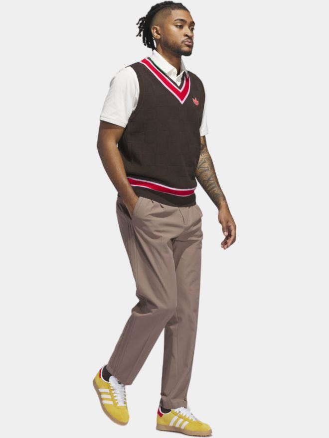 adidas Golf Originals MR Knit Vest Pullunder Strick dunkelbraun