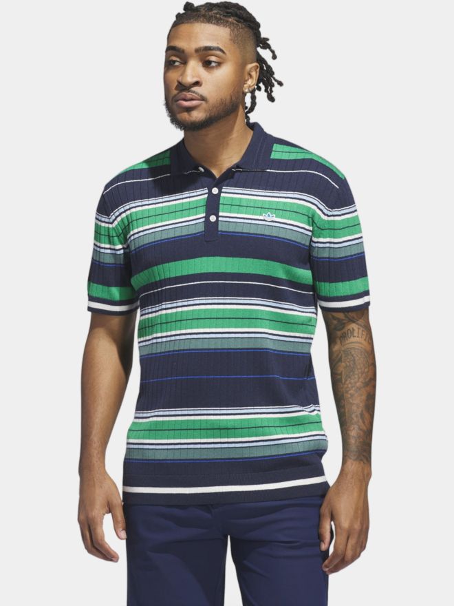 adidas Golf Originals MR Stripe half-sleeve polo navy