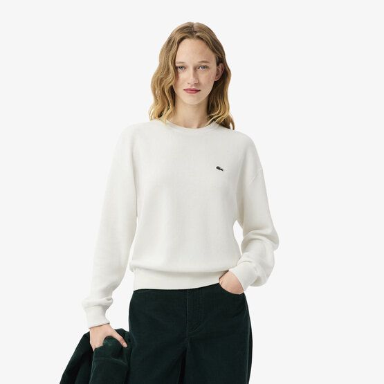 Lacoste Crewneck Pullover Strick offwhite
