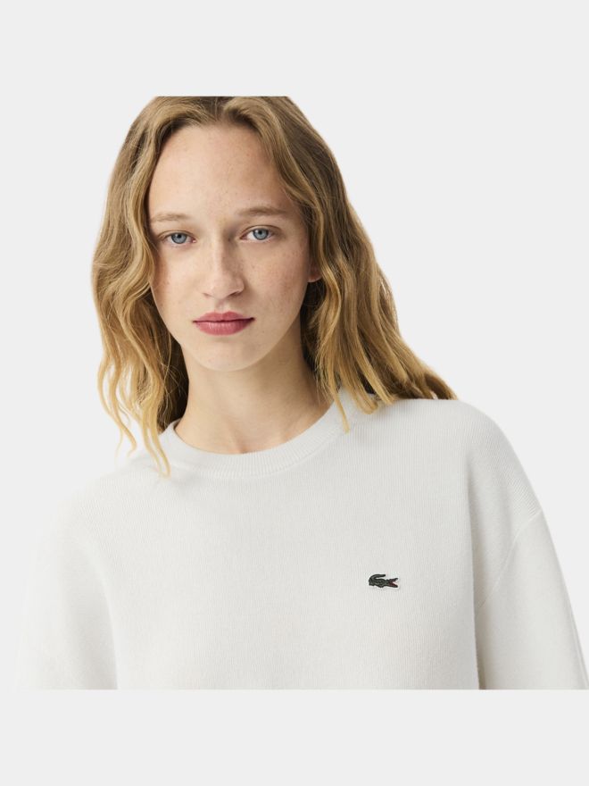 Lacoste Pletený svetr offwhite
