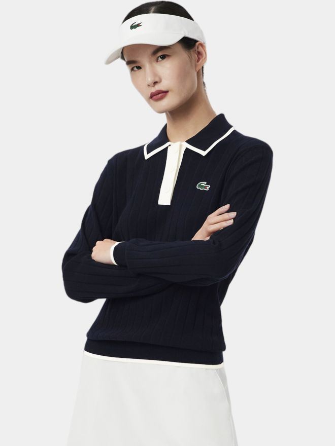 Lacoste Langarm Polo navy