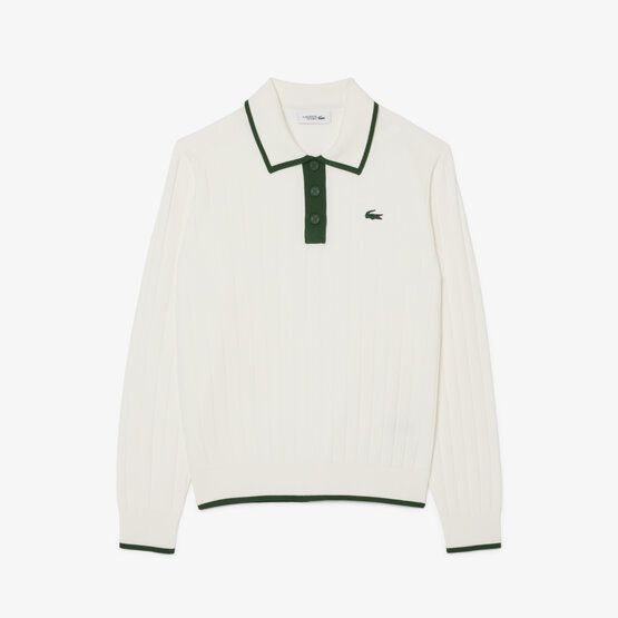 Lacoste Langarm Polo weiß