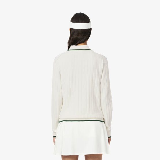 Lacoste Langarm Polo weiß