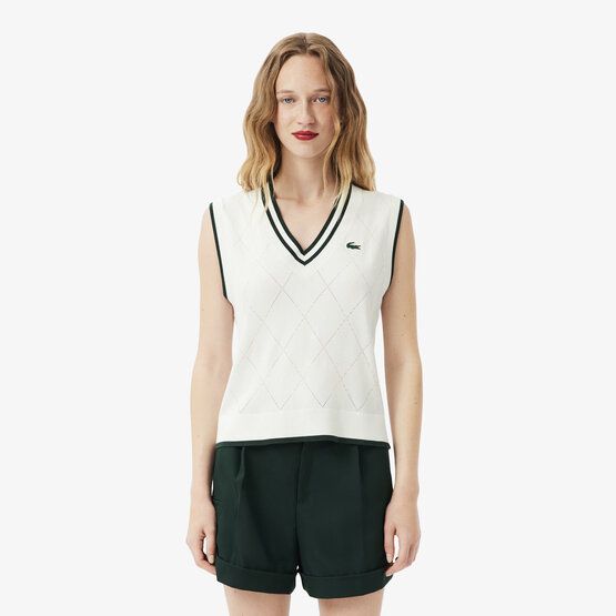 Lacoste Pullunder Strick beige