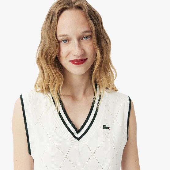 Lacoste Pullunder Strick beige