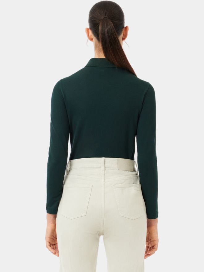 Lacoste Polokošile s dlouhým rukávem tmavě zelená