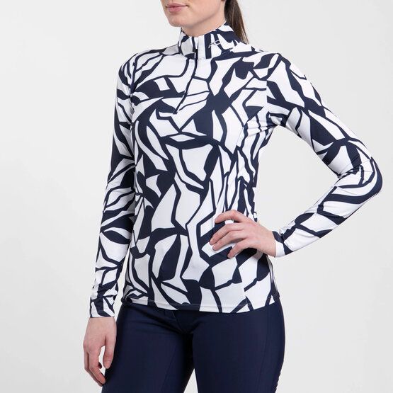 Kjus  Motion Print Half-Zip Stretch Unterzieher navy