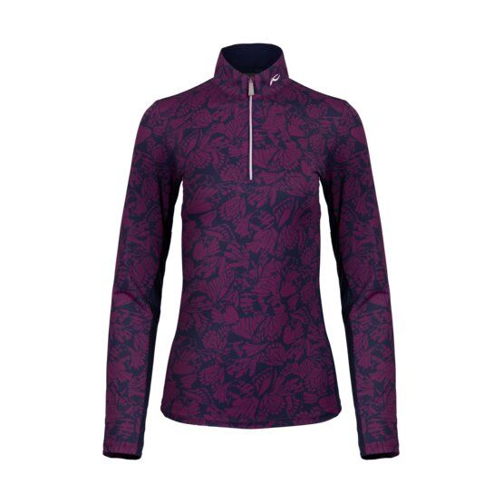 Kjus Sunshine Printed HZ Stretch Unterzieher bordeaux