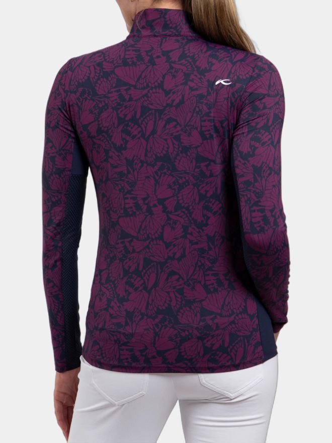 Kjus Sunshine Printed HZ Stretch Unterzieher bordeaux