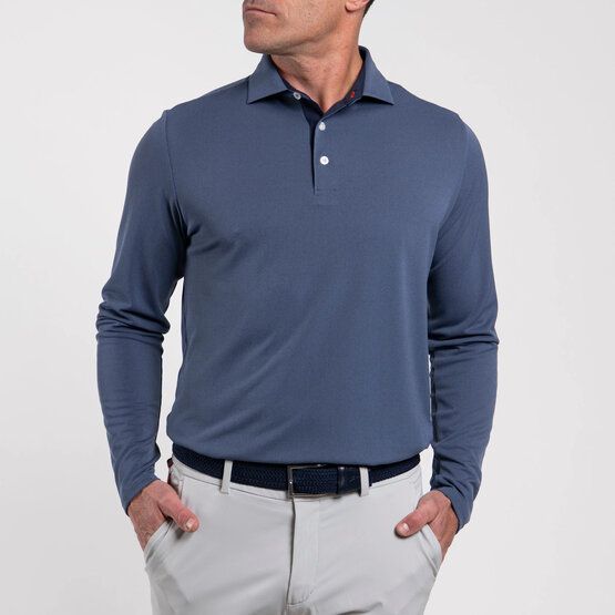 Kjus Fairway Langarm Polo blau