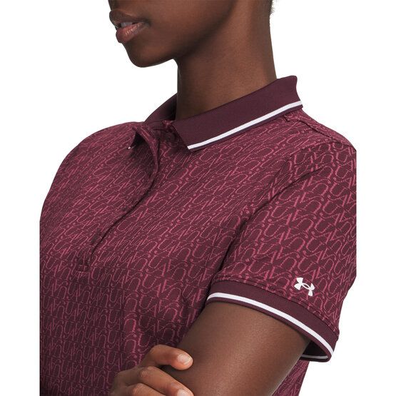 Under Armour Drive Jacquard Halbarm Polo bordeaux