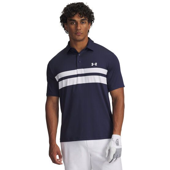 Under Armour Polokošile Playoff 3.0 s proužkem na hrudi a krátkým rukávem. modrá