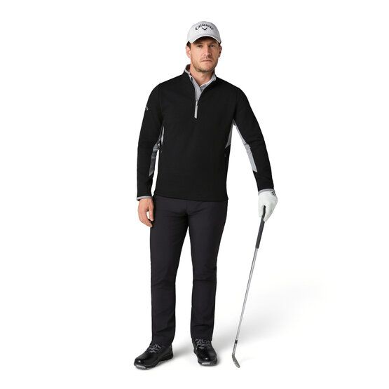 Callaway  BLOCKED LS 1/4 ZIP PULLOVER Thermo Midlayer schwarz