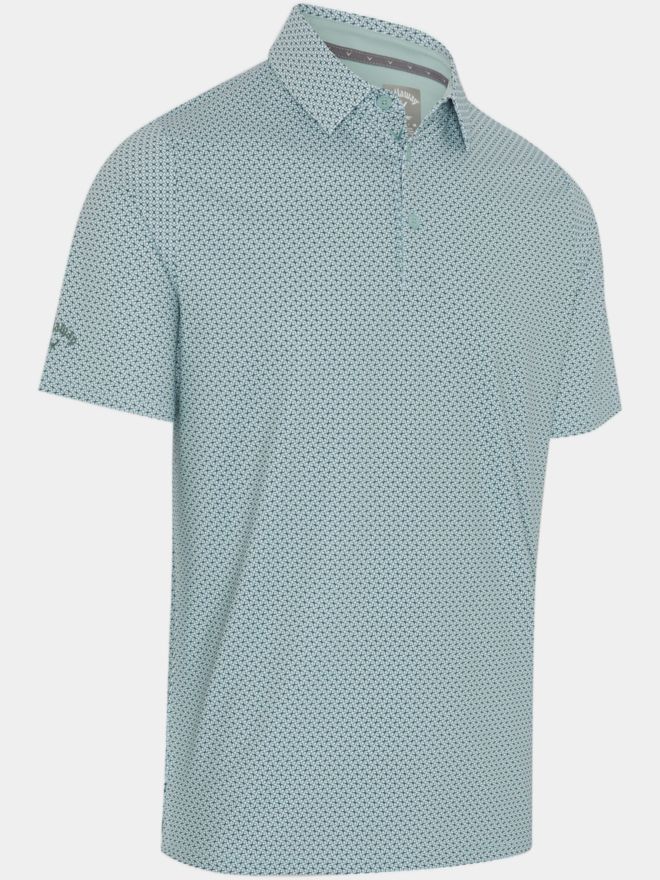 Callaway TEXTURED CHEV PRINTED Halbarm Polo hellgrün