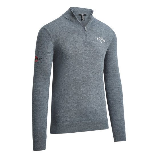 Callaway 1/4 BLENDED MERINO SWEATER Troyer Strick grau melange