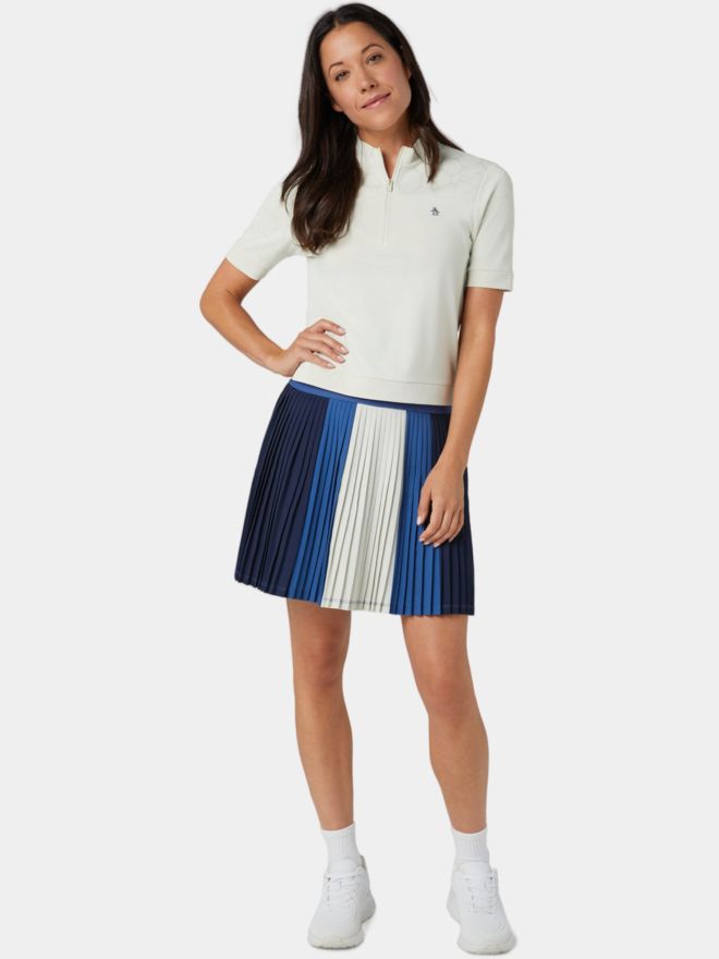 Penguin LASER CUT FLORAL Halbarm Polo beige