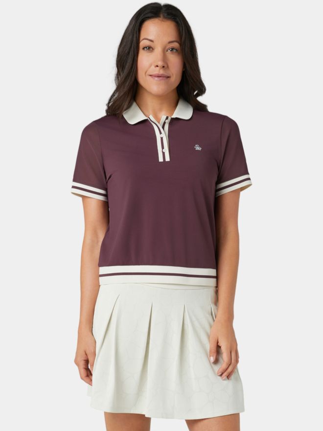 Penguin WAIST LENGTH COLORBLOCK Halbarm Polo dunkelrot