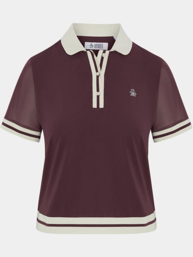 Penguin WAIST LENGTH COLORBLOCK Halbarm Polo dunkelrot