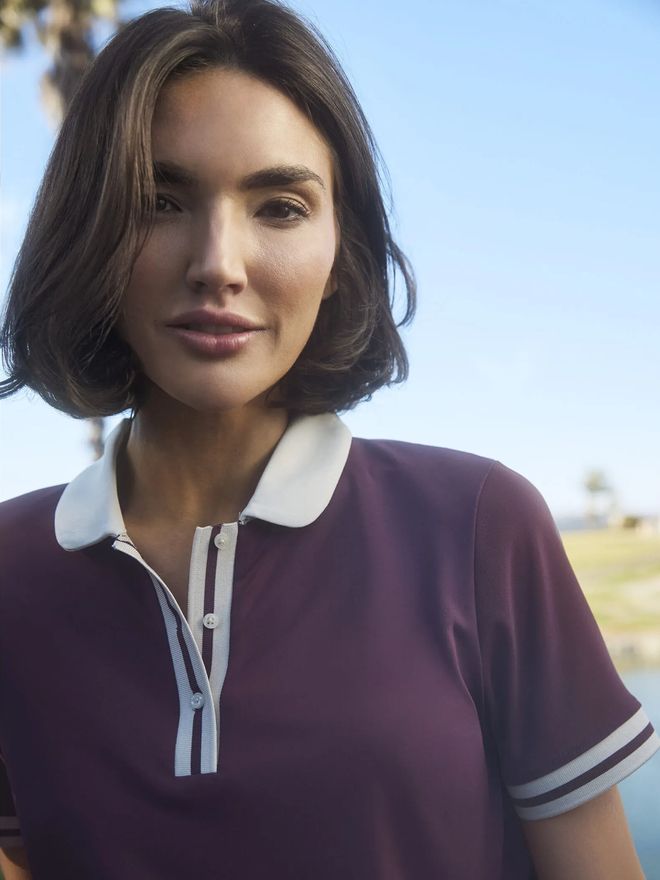 Penguin WAIST LENGTH COLORBLOCK Halbarm Polo dunkelrot