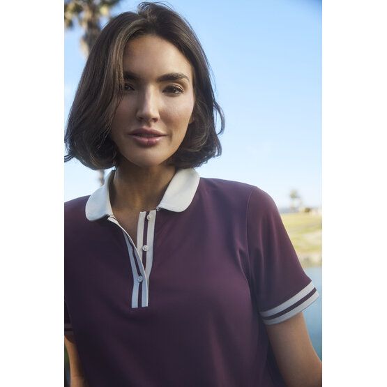 Penguin WAIST LENGTH COLORBLOCK Halbarm Polo dunkelrot
