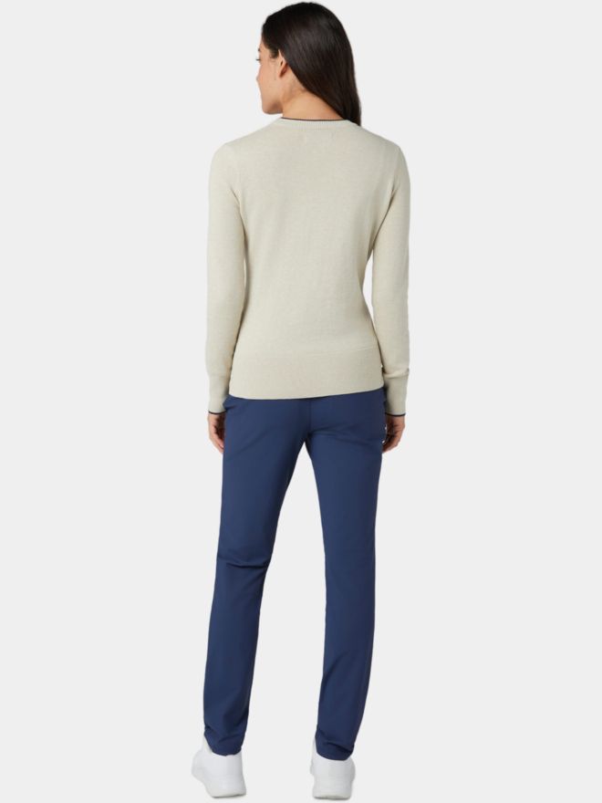 Penguin LS SOLID FLORAL SWEATER WITH TIPPING SVETR béžová