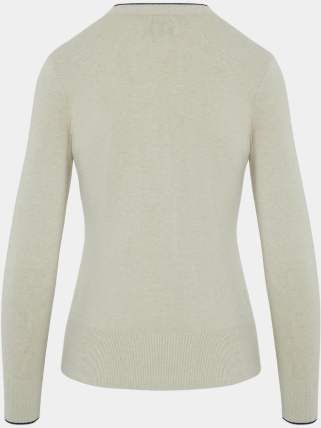 Penguin LS SOLID FLORAL SWEATER WITH TIPPING SVETR béžová