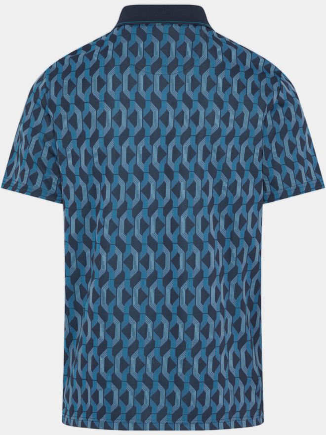 Penguin All Over YD Jacquard Color Block Halbarm Polo navy