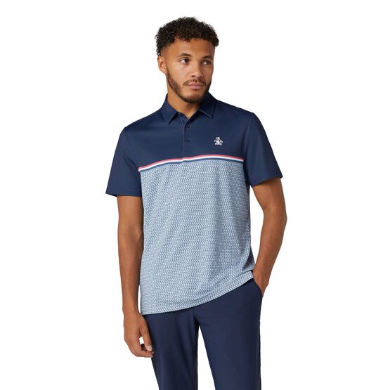 Penguin  Engineered P Color Blok Print polo s krátkým rukávem šedá