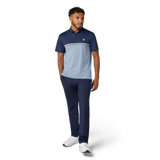 Penguin  Engineered P Color Blok Print polo s krátkým rukávem šedá