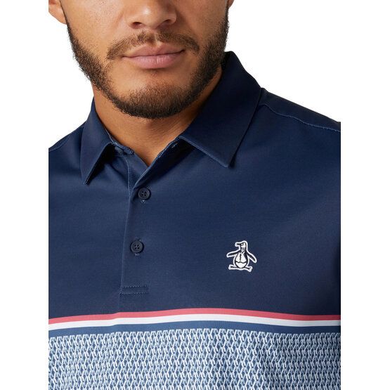 Penguin  Engineered P Color Blok Print polo s krátkým rukávem šedá