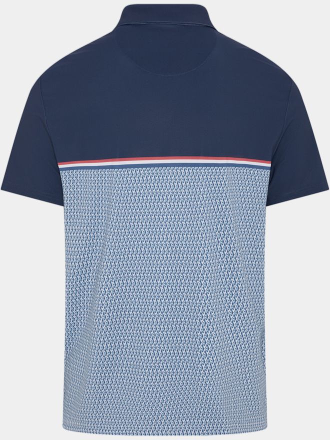 Penguin Engineered P Color Block Print Halbarm Polo grau