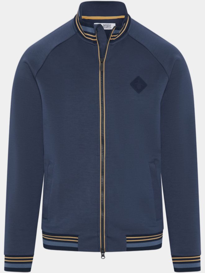 Penguin LS Full Zip Heritage Knit Track Jacket Stretch Jacke navy