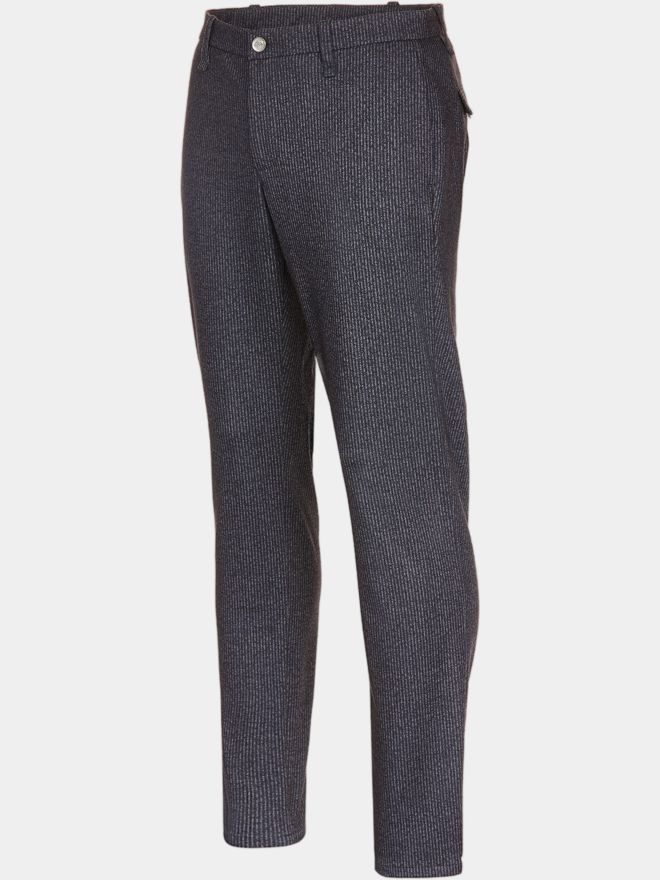 Alberto FRED - Jersey Stripe Chino Pants gray