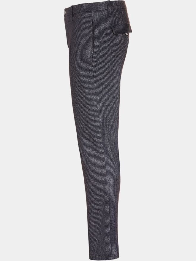 Alberto FRED - Jersey Stripe Chino Pants gray