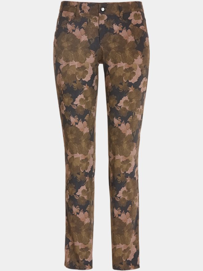 Alberto JANA - Flower Print lang Hose oliv