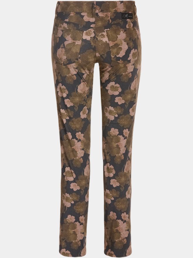 Alberto JANA - Flower Print lang Hose oliv