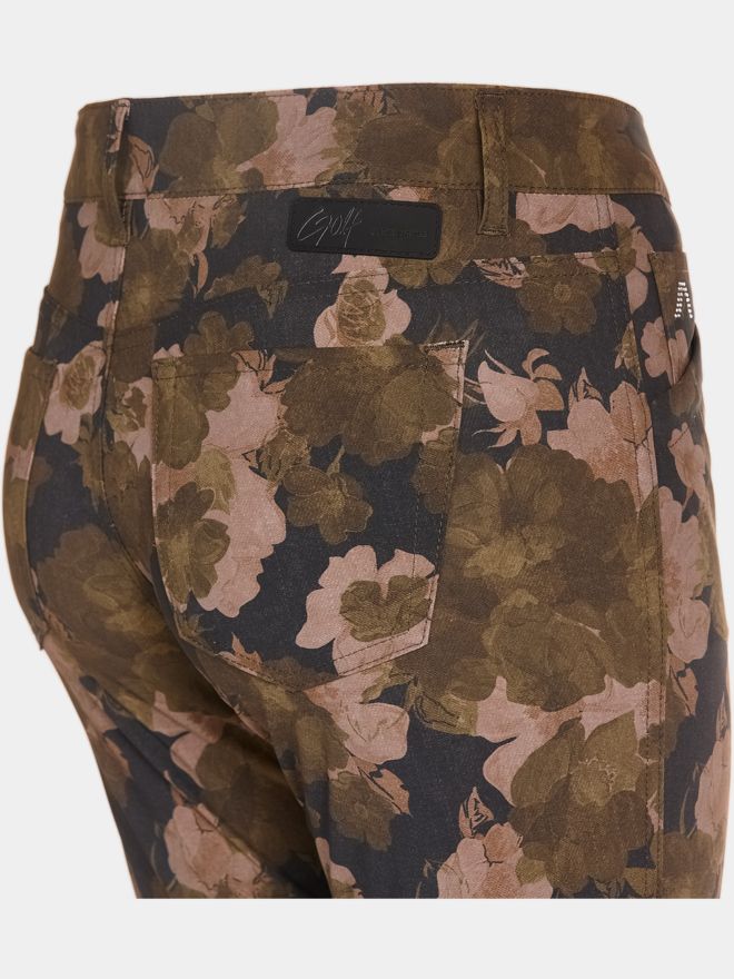 Alberto JANA - Flower Print lang Hose oliv