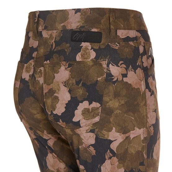 Alberto JANA - Flower Print lang Hose oliv