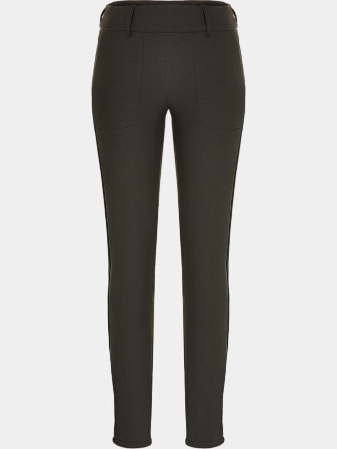 Alberto LUCY - Cosy Jersey Check WR Thermo Hose dunkelgrün