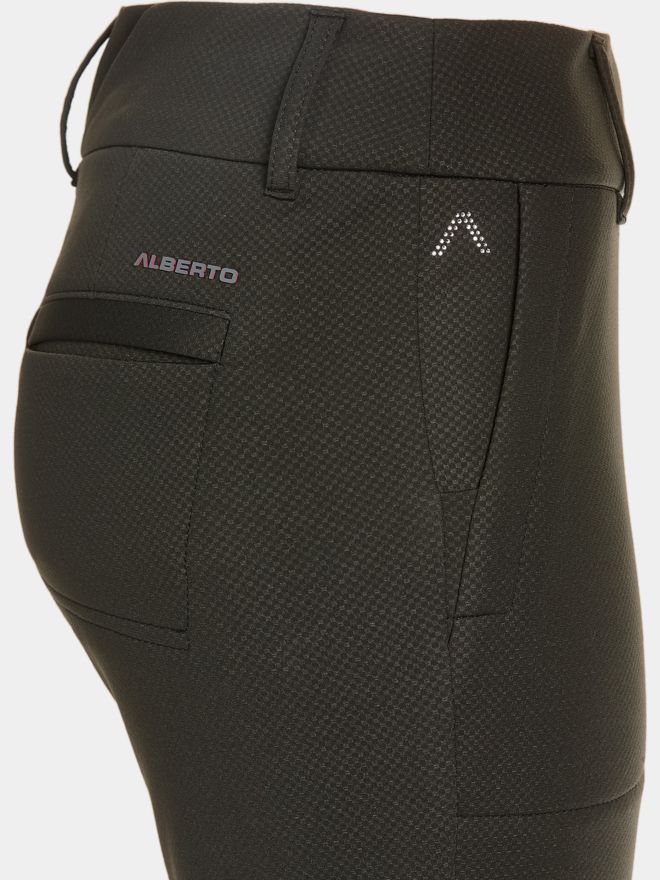 Alberto LUCY - Cosy Jersey Check WR Thermo Hose dunkelgrün