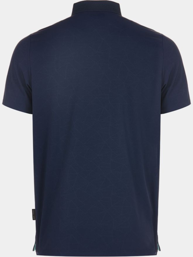 Daniel Springs Nylon-Jacquard Halbarm Polo navy